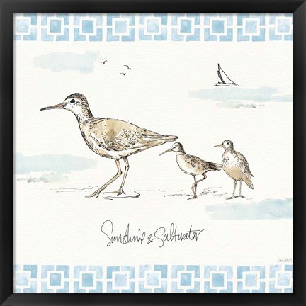 Framed Sandpiper Sea II Print