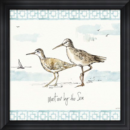 Framed Sandpiper Sea IV Print