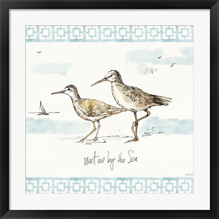 Framed Sandpiper Sea IV Print