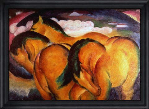 Framed Little Yellow Horses, 1912 Print