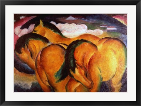 Framed Little Yellow Horses, 1912 Print