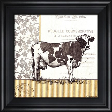 Framed Vintage Cow Print