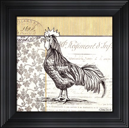 Framed Vintage Rooster Print