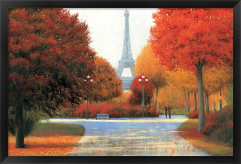 Framed Autumn in Paris Couple Print