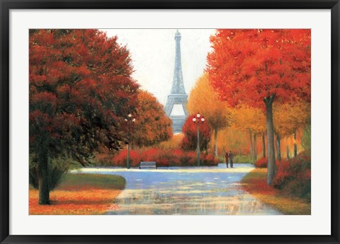 Framed Autumn in Paris Couple Print