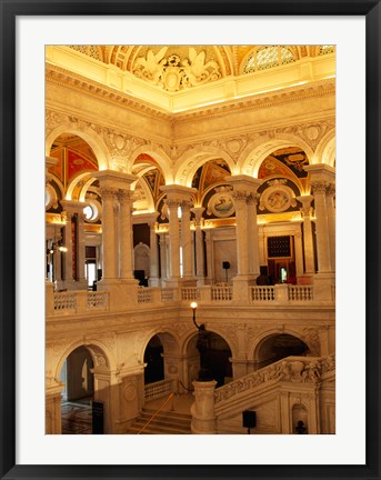 Framed USA, Washington DC, Library of Congress interior Print