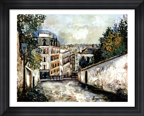 Framed Street In Montmarte Print