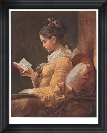 Framed Girl Reading Print