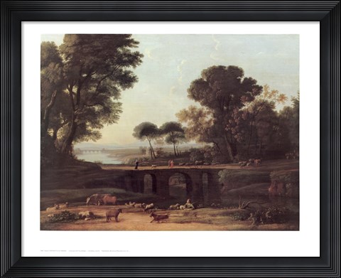 Framed Brook And Two Bridges Print