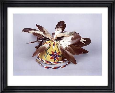Framed Feathered War Cap Print