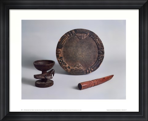 Framed Ifa Divination Bowl, Tray &amp; Tapper Print