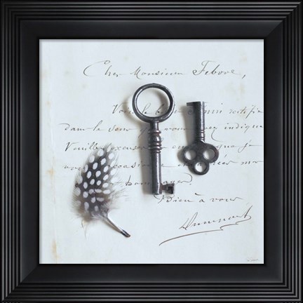 Framed Plume Letters III Print