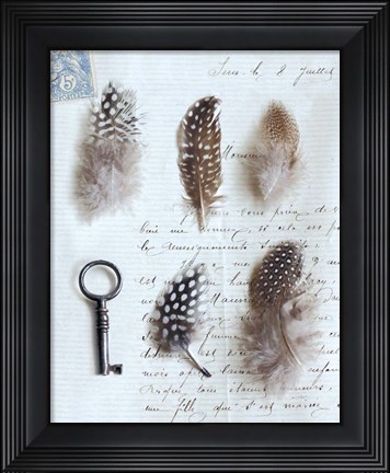 Framed Plume Letters V Print