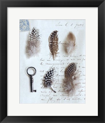 Framed Plume Letters V Print