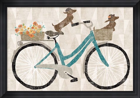 Framed Doxie Ride Print