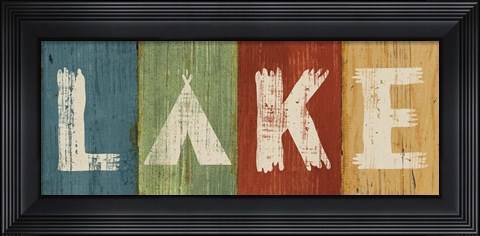 Framed Lake Lodge V Print