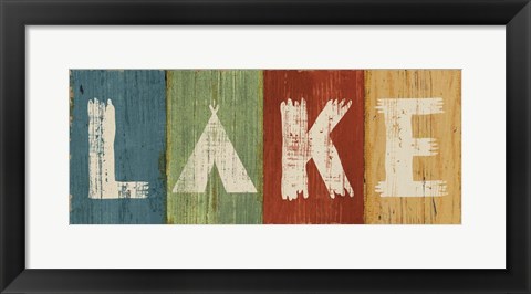 Framed Lake Lodge V Print