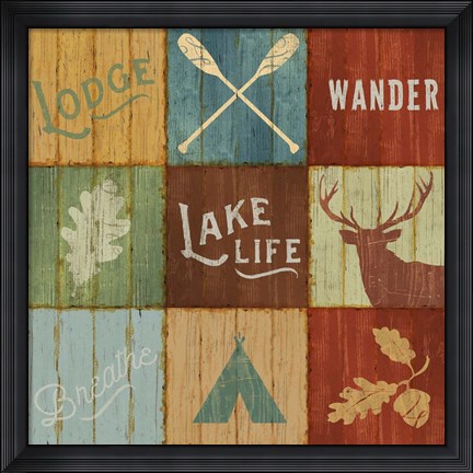 Framed Lake Lodge VII Print