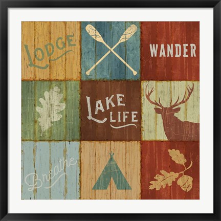 Framed Lake Lodge VII Print