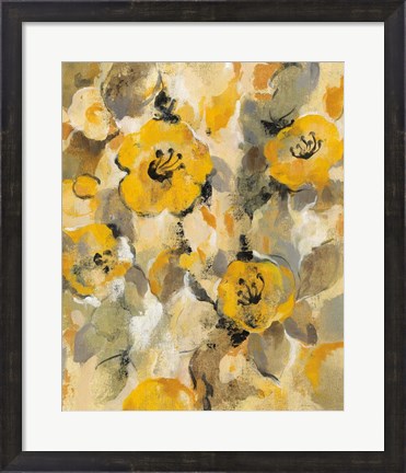 Framed Yellow Floral I Print