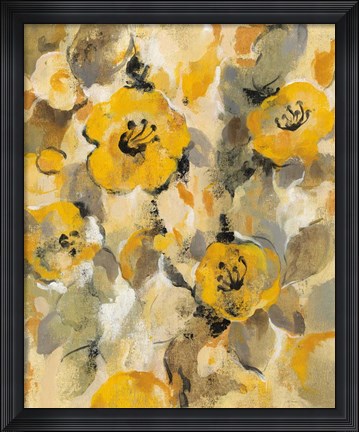 Framed Yellow Floral I Print