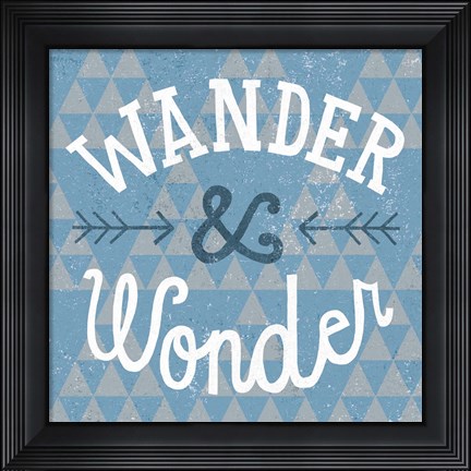 Framed Mod Triangles Wander and Wonder Blue Print