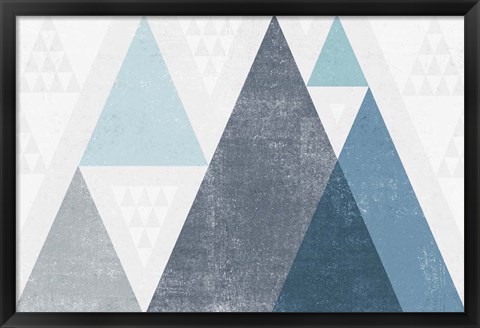 Framed Mod Triangles I Blue Print