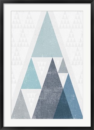 Framed Mod Triangles III Blue Print