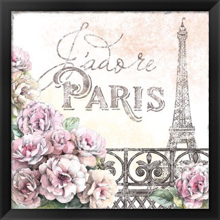 Framed Paris Roses III Print