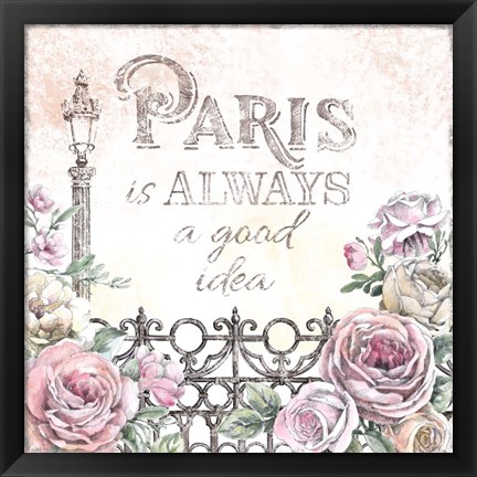 Framed Paris Roses IV Print