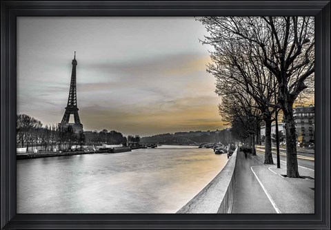 Framed River Seine And The Eiffel Tower Print