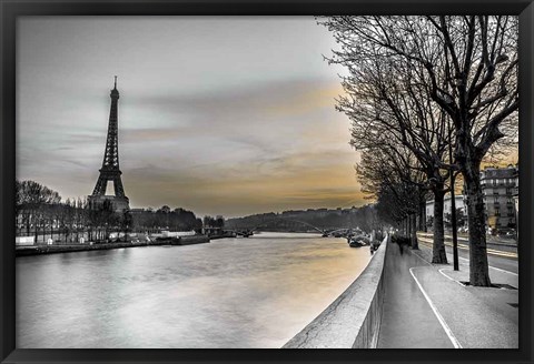 Framed River Seine And The Eiffel Tower Print