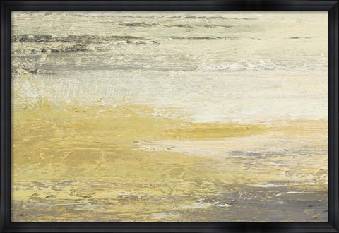 Framed Siena Abstract Yellow Gray Landscape Print