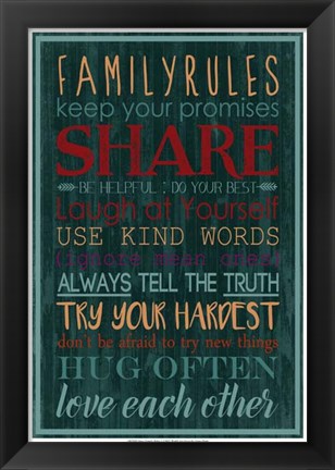 Framed Spice Family Rules I Print