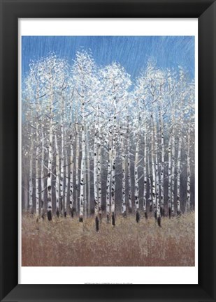 Framed Cobalt Birches I Print