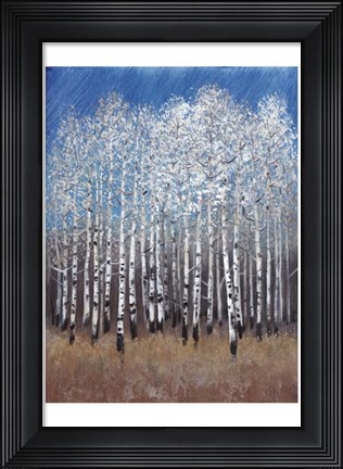 Framed Cobalt Birches II Print