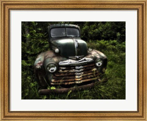 Framed Rusty Auto I Print