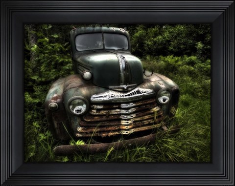 Framed Rusty Auto I Print