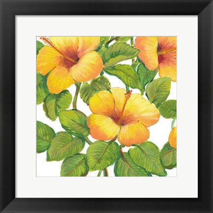 Framed Watercolor Hibiscus III Print