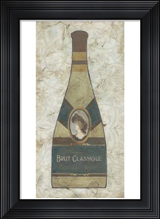 Framed Vintage Champagne I Print
