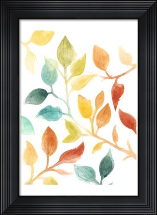 Framed Spectrum Leaves I Print