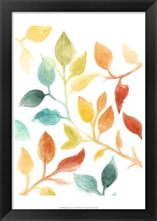 Framed Spectrum Leaves I Print