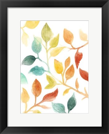 Framed Spectrum Leaves I Print