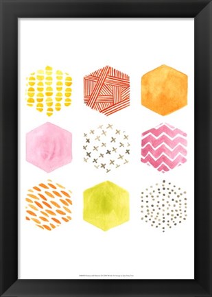 Framed Honeycomb Patterns II Print