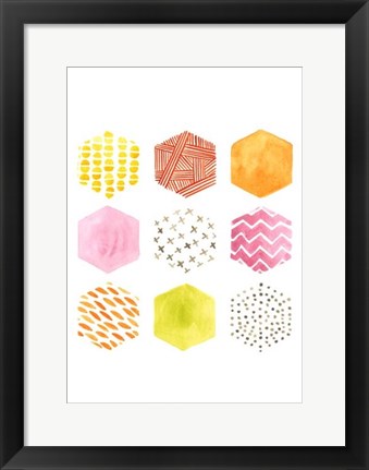 Framed Honeycomb Patterns II Print