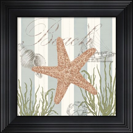 Framed Seashells by the Seashore I Print