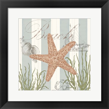 Framed Seashells by the Seashore I Print