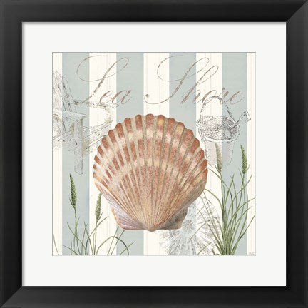 Framed Seashells by the Seashore II Print