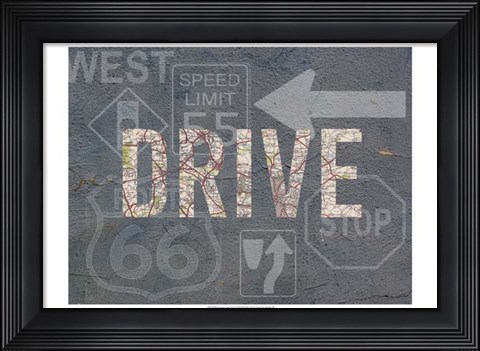 Framed Garage Sign II Print