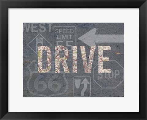 Framed Garage Sign II Print